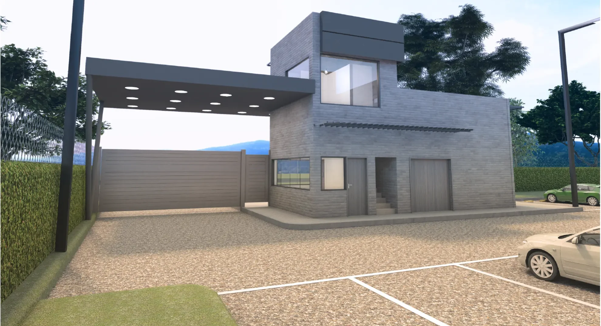 porteria en proyecto de vivienda campestre en la sabana de bogota chia santo domingo de fagua