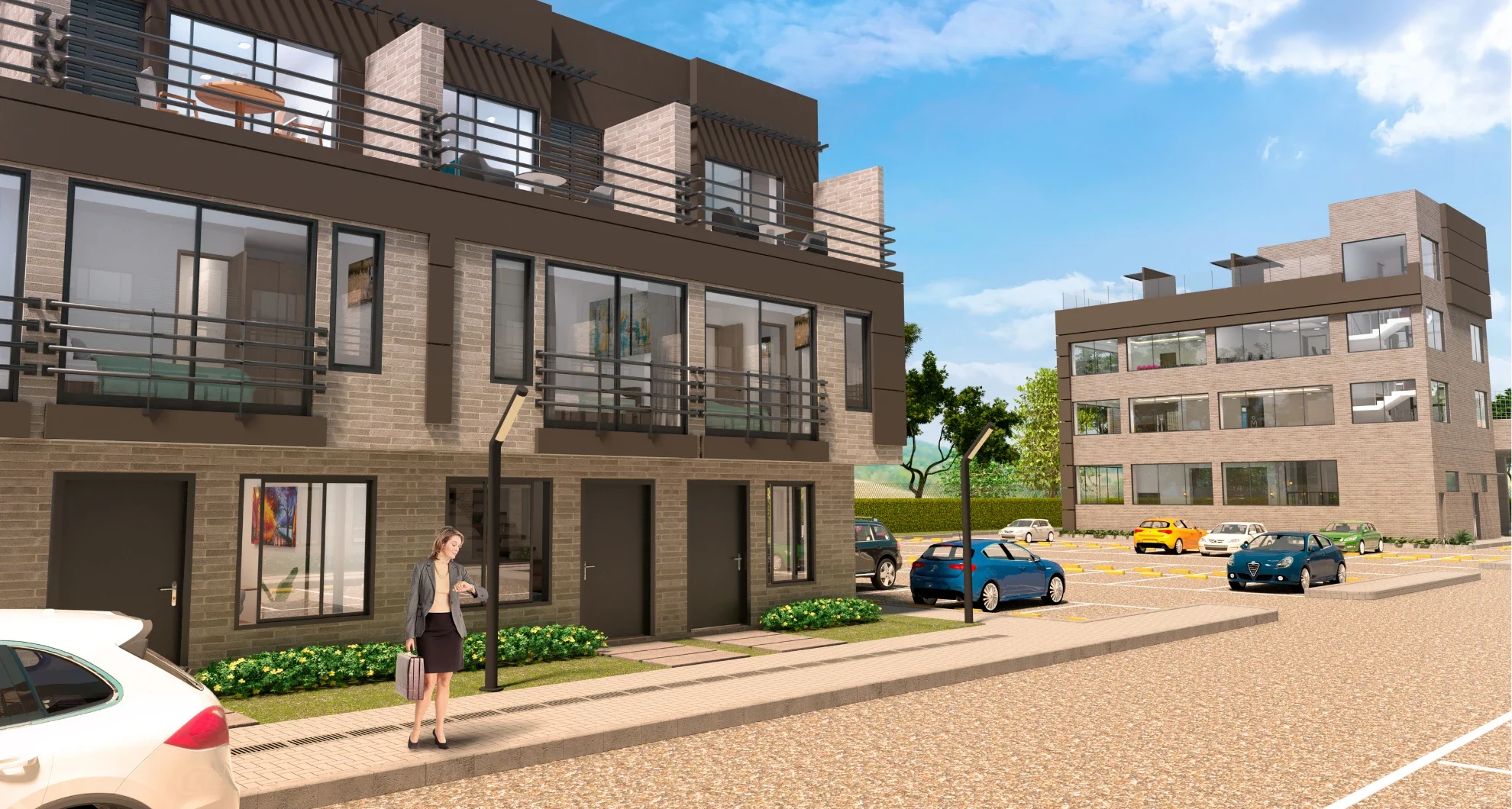 proyecto de vivienda campestre en la sabana de bogota chia santo domingo de fagua tipo de casa fachada dia