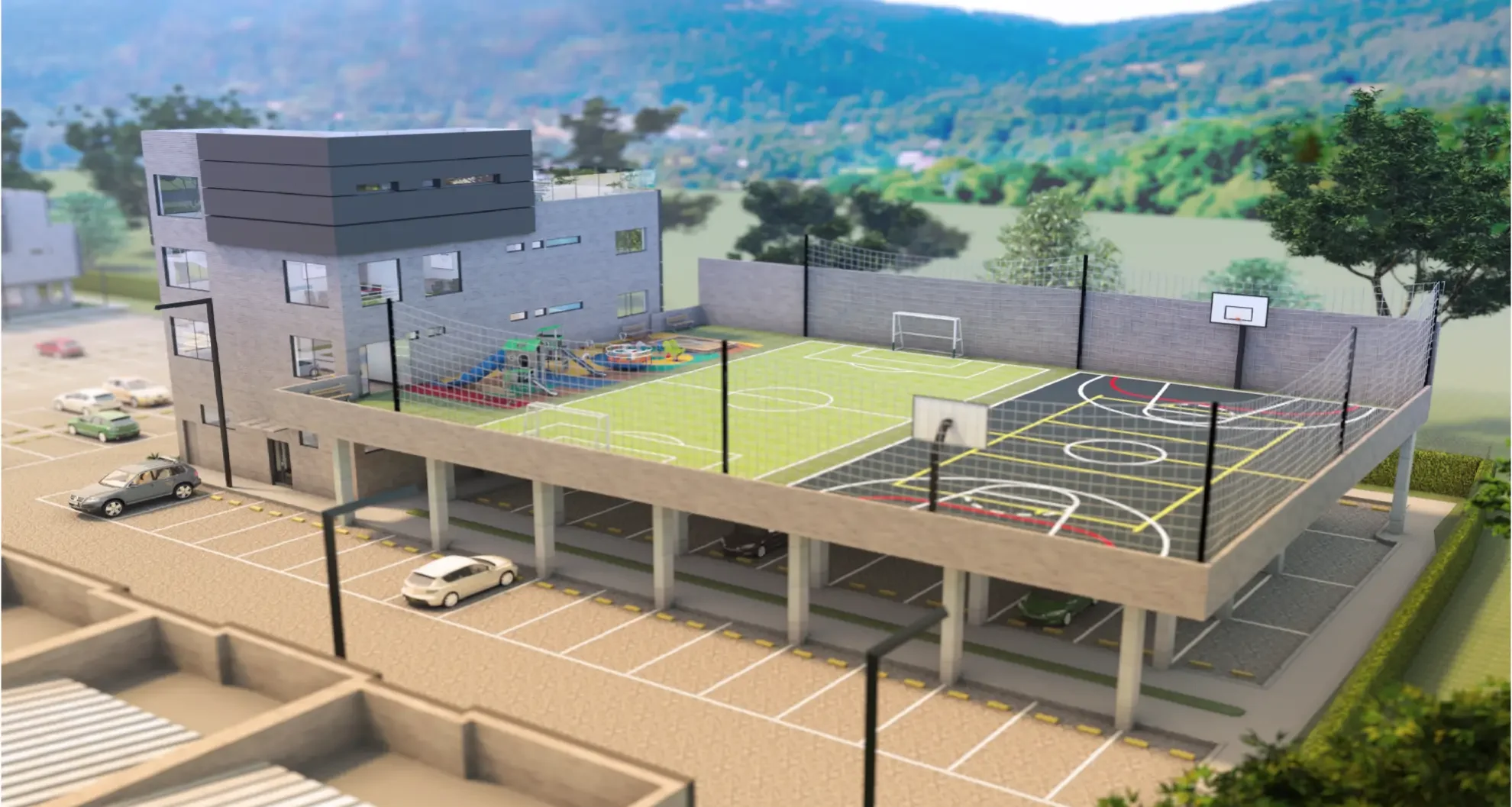 zonas sociales en proyecto de vivienda campestre en la sabana de bogota chia santo domingo de fagua