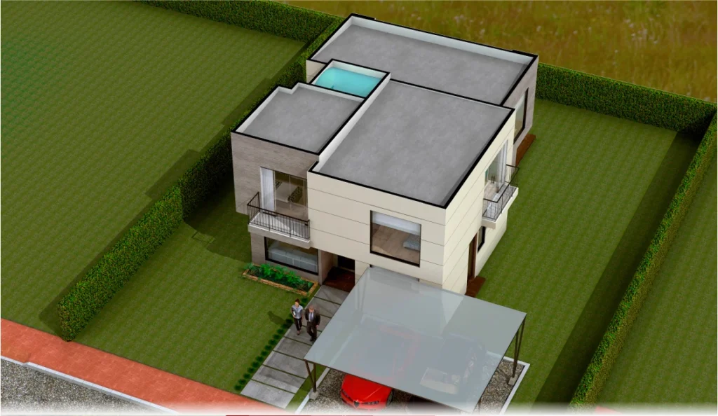 Vista aérea de la casa tipo 1 en Reserva de Fagua, Chía